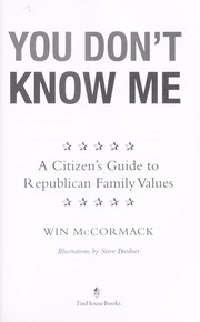 Cover of: You don't know me by Win McCormack