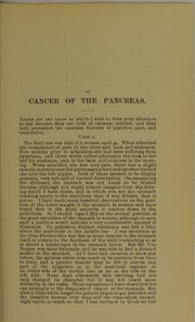 Cover of: A clinical lecture on cancer of the pancreas: delivered at St. Bartholomew's Hospital