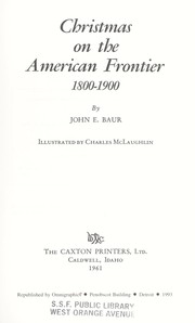 Cover of: Christmas on the American frontier, 1800-1900