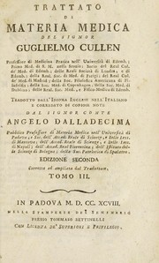 Cover of: Trattato di materia medica by William Cullen