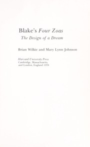 Cover of: Blake's Four zoas: the design of a dream