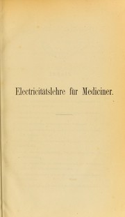 Cover of: Electricit©Þtslehre f©ơr Mediciner by I. Rosenthal
