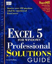 Cover of: The Excel 5 professional solutions guide by Conrad George Carlberg