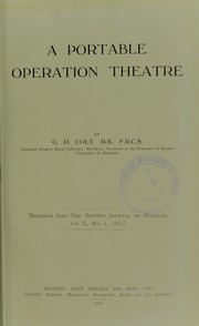 A portable operation theatre by George Herbert Colt
