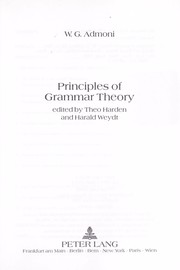 Cover of: Principles of grammar theory by V. G. Admoni