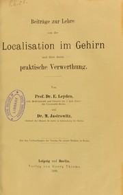 Cover of: Beitrage zur Lehre von der Localisation im Gehirn und uber deren praktische Verwerthung