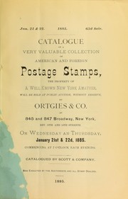 Cover of: Catalogue of a very valuable collection of American and foreign postage stamps ...