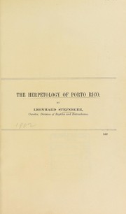 Cover of: Herpetology of Porto Rico