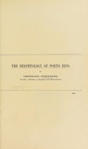 Cover of: Herpetology of Porto Rico by Leonhard Stejneger