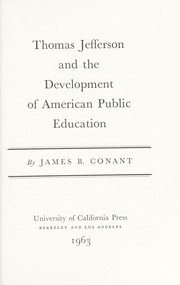 Cover of: Thomas Jefferson and the development of American public education.