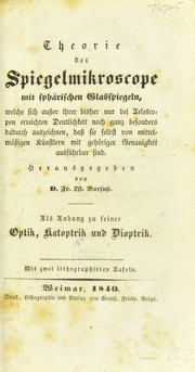 Cover of: Theorie der Spiegelmikroscope mit sph©Þrischen Glasspiegeln ...