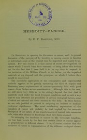 Cover of: Heredity, cancer