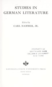 Cover of: Studies in German literature. by Carl Hammer, Carl Hammer