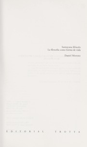 Cover of: Santayana filósofo: la filosofía como forma de vida