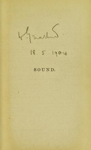 Cover of: Sound | John Tyndall