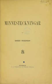 Cover of: Minnesteckningar
