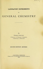 Cover of: Laboratory experiments in general chemistry