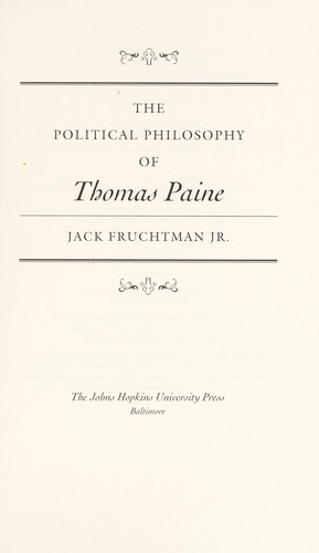 The political philosophy of Thomas Paine by Jack Fruchtman
