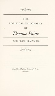 Cover of: The political philosophy of Thomas Paine by Jack Fruchtman