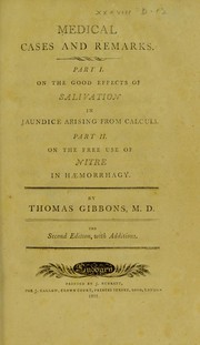 Medical cases and remarks by Thomas Gibbons
