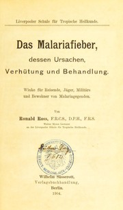 Cover of: Das Malariafieber by Ross, Ronald Sir