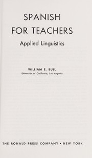 Cover of: Spanish for teachers; applied linguistics by 