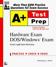 Cover of: A+ Certification TestPrep by Glenn Berg, Melissa Ryan, Brian Alley