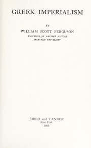 Cover of: Greek imperialism. by William Scott Ferguson