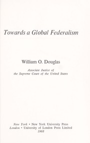 Cover of: Towards a global federalism