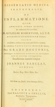 Cover of: Dissertatio medica, inauguralis, de inflammatione