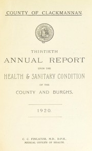 Cover of: [Report 1920] by Clackmannanshire (Scotland). County Council