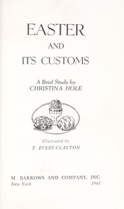 Cover of: Easter and its customs, a brief study.