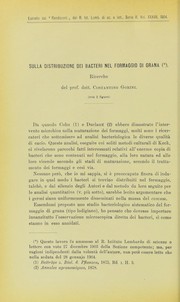 Sulla distribuzione dei bacteri nel formaggio di grana by Costantino Gorini