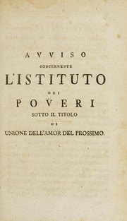 Cover of: Esatto ragguaglio dell' Istituto dei Poveri eretto nel 1779 nelle terre del signor conte di Buquoy in Boemia. Traduzione