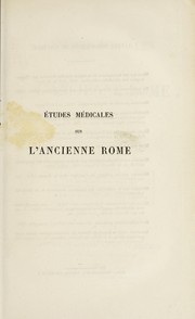 Cover of: ©tudes m©♭dicales sur l'ancienne Rome