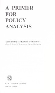 Cover of: A primer for policy analysis by Edith Stokey