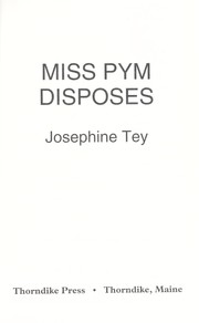 Cover of: Miss Pym disposes by Josephine Tey