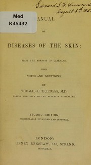 Cover of: Manual of diseases of the skin