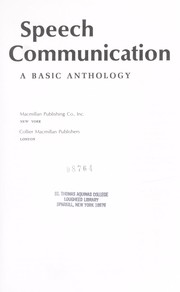 Cover of: Speech communication: a basic anthology