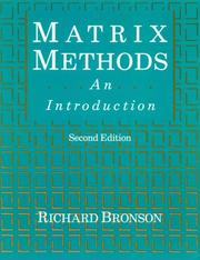 Matrix methods by Richard Bronson