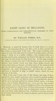 Eight cases of melanosis by William Norris