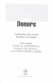 Cover of: Major donors : finding big gifts in your database and online by 