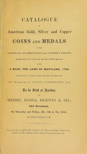 Catalogue of American gold, silver and copper coins and medals by Edward Cogan