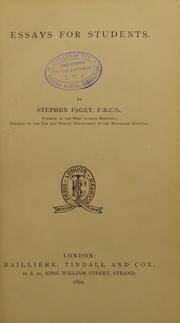 Cover of: Essays for students