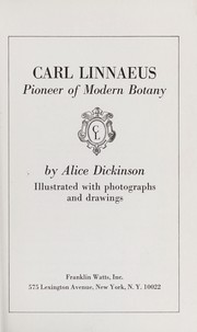 Cover of: Carl Linnaeus; pioneer of modern botany.