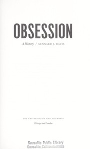 Cover of: Obsession by Lennard J. Davis