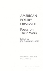 Cover of: American poetry observed : poets on their work