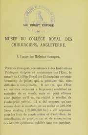 Cover of: Un court expos©♭ du Mus©♭e du Col  lege Royal des Chirugiens, Angleterre: ©  l'usage des m©♭decins ©♭trangers