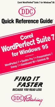 Cover of: Corel Wordperfect Suite 7 for Windows 95: Quick Reference Guide (Quick Reference Guides Ser.)