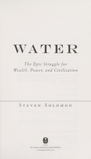 Cover of: Water by Steven Solomon